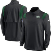New York Jets Sideline Coach Chevron Lockup Quarter-Zip Long Sleeve Top Black | Nike for Sale