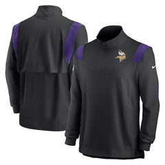 Minnesota Vikings Sideline Coach Chevron Lockup Quarter-Zip Long Sleeve Top Black | Nike for Sale