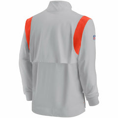 Cleveland Browns Sideline Coach Chevron Lockup Quarter-Zip Long Sleeve Top Gray | Nike for Sale