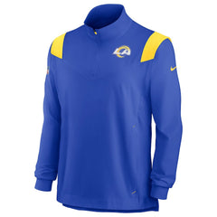Los Angeles Rams Sideline Coach Chevron Lockup Quarter-Zip Long Sleeve Top Royal | Nike for Sale