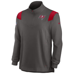 Tampa Bay Buccaneers Sideline Coach Chevron Lockup Quarter-Zip Long Sleeve Top Pewter | Nike for Sale