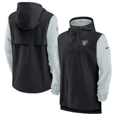 Las Vegas Raiders Sideline Player Quarter-Zip Hoodie Jacket Black/Silver | Nike for Sale