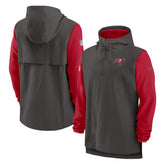 Tampa Bay Buccaneers Sideline Player Quarter-Zip Hoodie Pewter/Red | Nike for Sale