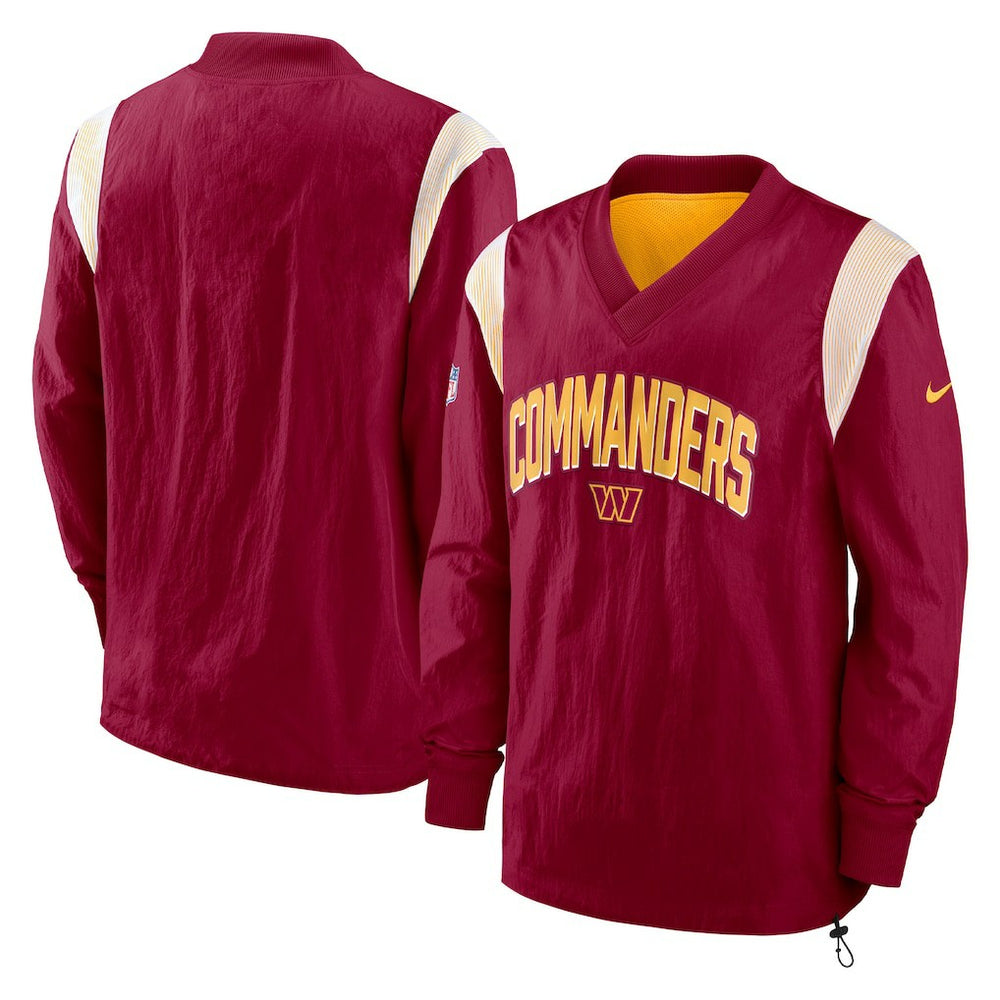 Washington Commanders Sideline Athletic Stack V-Neck Pullover Windshirt Jacket Burgundy | Nike for Sale