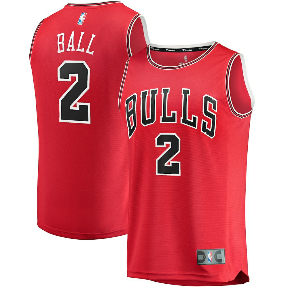 Lonzo Ball Chicago Bulls Fast Break Road Replica Jersey Icon Editi- Red - NBA