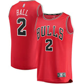 Lonzo Ball Chicago Bulls Fast Break Road Replica Jersey Icon Editi- Red - NBA