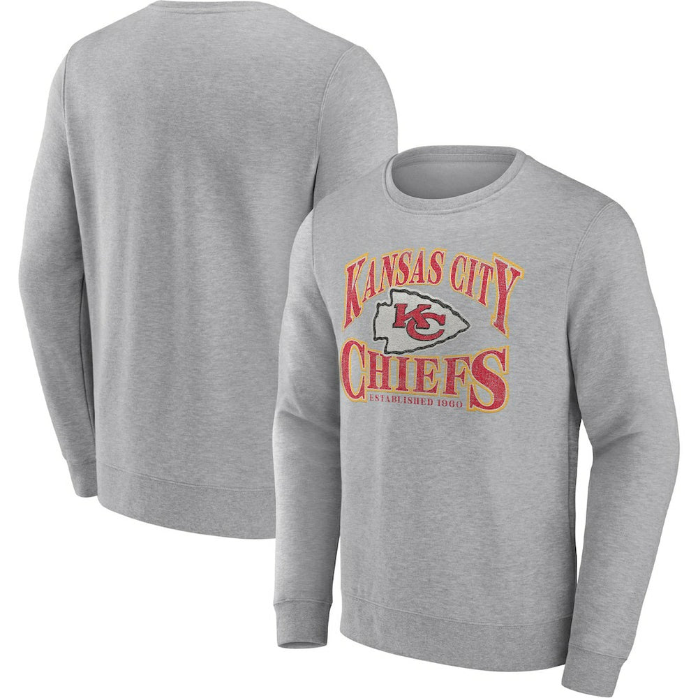 Kansas City Chiefs Playability Pullover Sweatshirt Heathered Charcoal | Fanatics