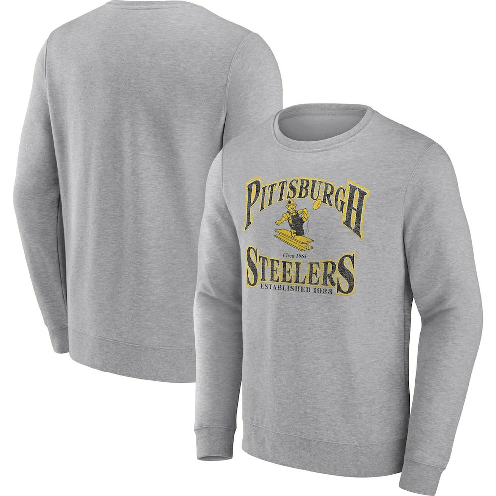 Pittsburgh Steelers Playability Pullover Sweatshirt Heather Gray | Fanatics