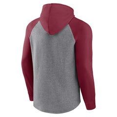 Arizona Cardinals By Design Raglan Pullover Hoodie Heathered Gray/Cardinal | Fanatics