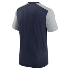 Dallas Cowboys Color Block Team Name T-Shirt Heathered Navy/Heathered Gray | Nike for Sale