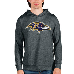 Baltimore Ravens Antigua Team Absolute Pullover Hoodie Heathered Charcoal | NFL