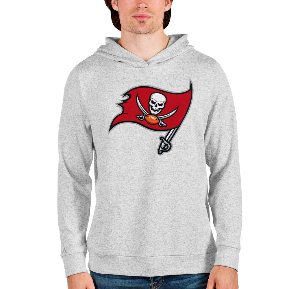 Tampa Bay Buccaneers Antigua Team Absolute Pullover Hoodie Heathered Gray | NFL