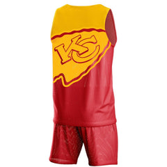 Kansas City Chiefs FOCO Colorblock Mesh V-Neck & Shorts Set Red | NFL