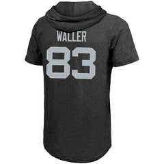 Darren Waller Las Vegas Raiders Majestic Threads Player Name & Number Tri-Blend Hoodie T-Shirt Black | NFL