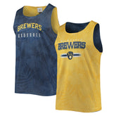 Milwaukee Brewers FOCO Floral Reversible Mesh Tank Top - MLB