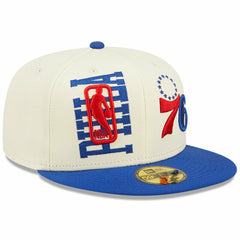 Philadelphia 76ers 2022 NBA Draft 59FIFTY Fitted Hat Cream/Royal - NBA
