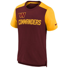 Washington Commanders Youth Colorblock Team Name T-Shirt Heathered Burgundy/Heathered Gold | Nike for Sale