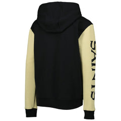 New Orleans Saints Youth Poster Board Full-Zip Hoodie Black/Gold | NFL