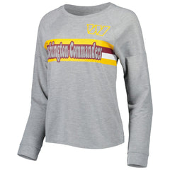 Washington Commanders Juniors All Striped Up Raglan Long Sleeve T-Shirt Heathered Gray | NFL