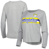 Los Angeles Rams Juniors All Striped Up Raglan Long Sleeve T-Shirt Heathered Gray | NFL