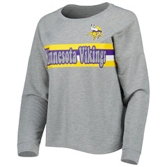 Minnesota Vikings Juniors All Striped Up Raglan Long Sleeve T-Shirt Heathered Gray | NFL