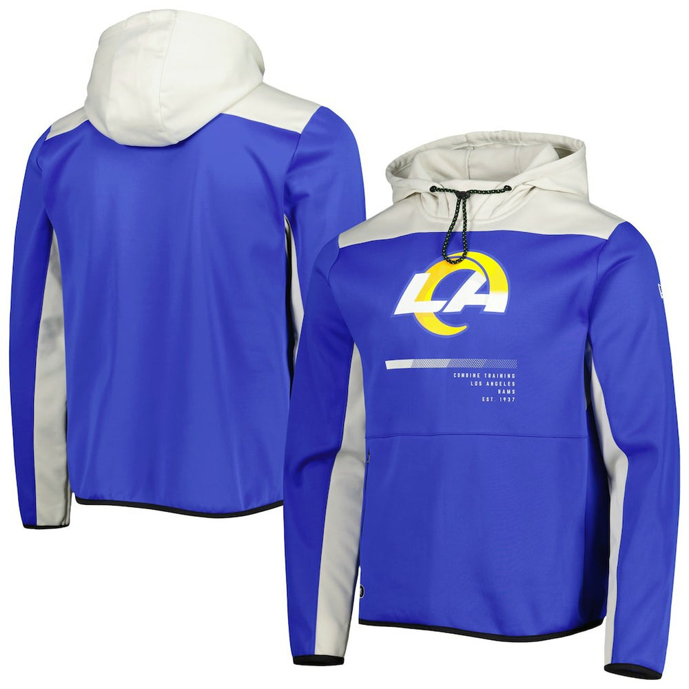 Los Angeles Rams New Era Combine Authentic Hard Hitter Pullover Hoodie Royal | NFL