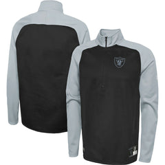 Las Vegas Raiders New Era Combine Authentic O-Line Raglan Half-Zip Jacket Black | NFL
