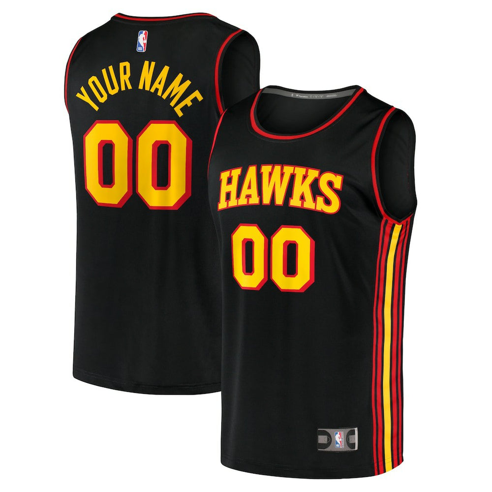 Atlanta Hawks Fast Break Replica Custom Jersey Black Statement Edition - NBA