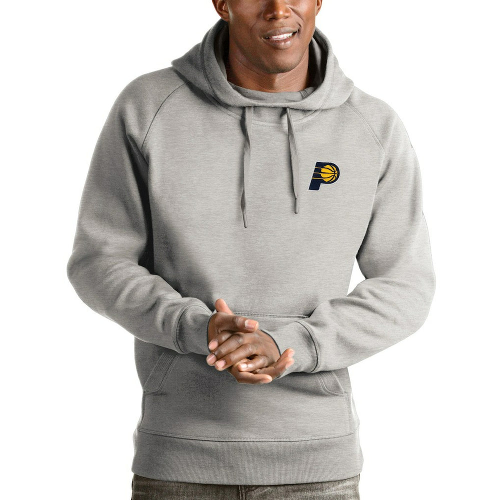 Indiana Pacers Antigua Victory Pullover Hoodie Heathered Gray - NBA