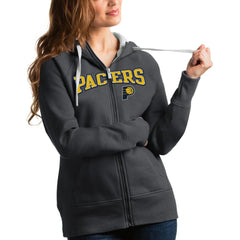 Indiana Pacers Antigua Women's Team Victory Full-Zip Hoodie Charcoal - NBA