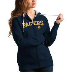 Indiana Pacers Antigua Women's Team Victory Full-Zip Hoodie Navy - NBA