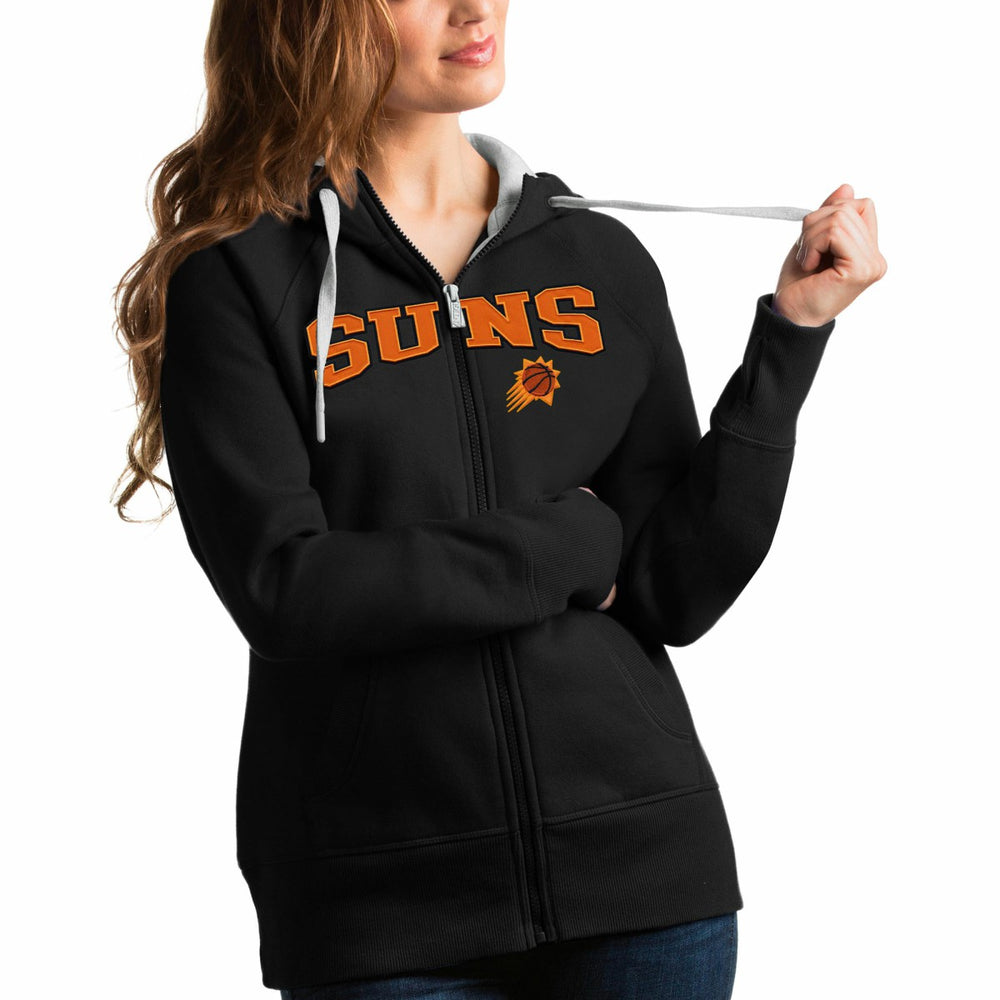 Phoenix Suns Antigua Women's Team Victory Full-Zip Hoodie Black - NBA