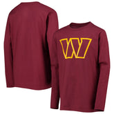Washington Commanders Youth Primary Team Logo Long Sleeve T-Shirt Burgundy | NFL