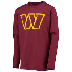 Washington Commanders Youth Primary Team Logo Long Sleeve T-Shirt Burgundy | NFL