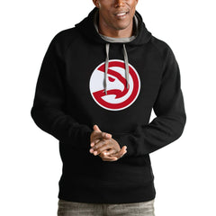 Atlanta Hawks Antigua Logo Victory Pullover Hoodie Black - NBA