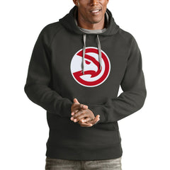 Atlanta Hawks Antigua Logo Victory Pullover Hoodie Charcoal - NBA