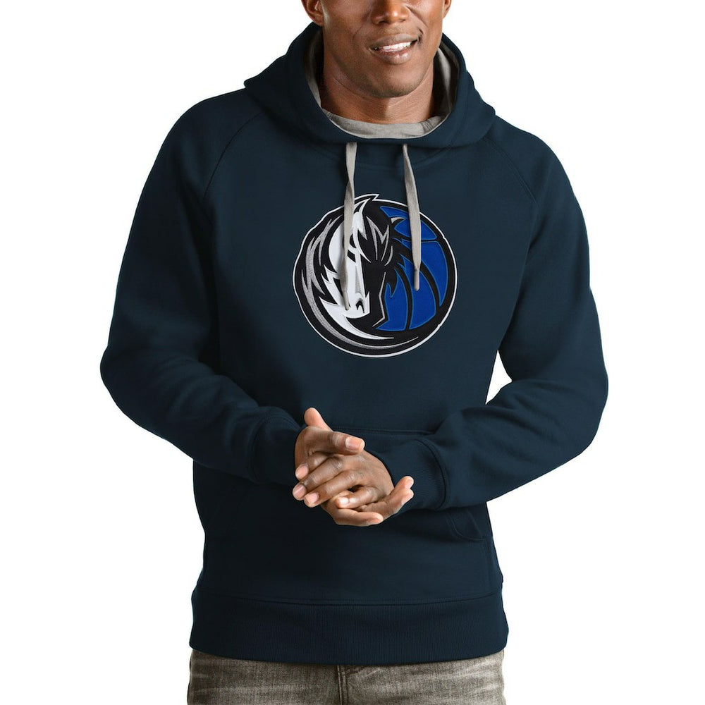 Dallas Mavericks Antigua Logo Victory Pullover Hoodie Navy - NBA