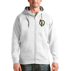 Boston Celtics Antigua Logo Victory Full-Zip Hoodie White - NBA