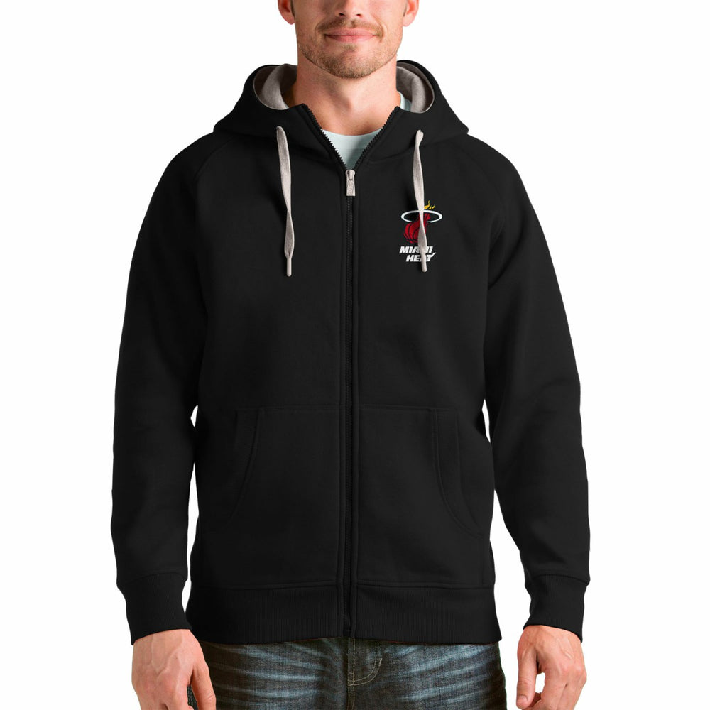 Miami Heat Antigua Logo Victory Full-Zip Hoodie Black - NBA