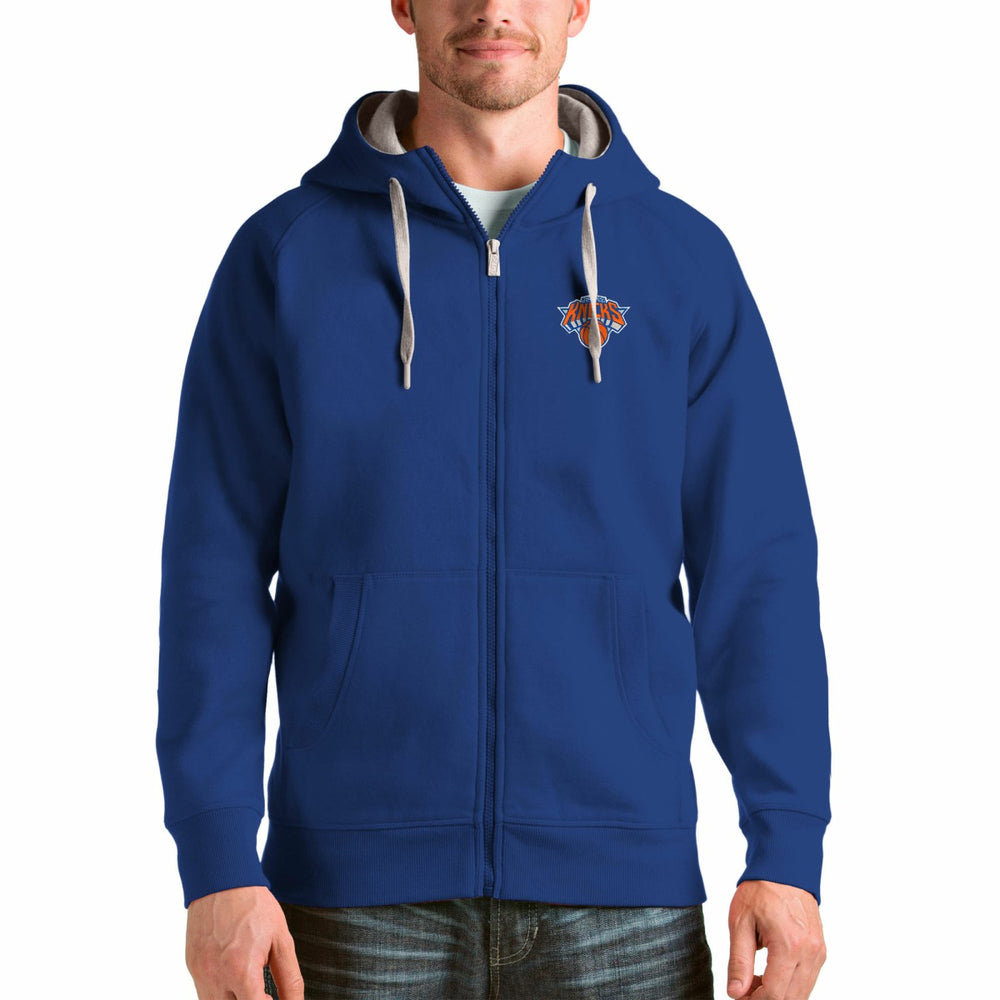 New York Knicks Antigua Logo Victory Full-Zip Hoodie Royal - NBA