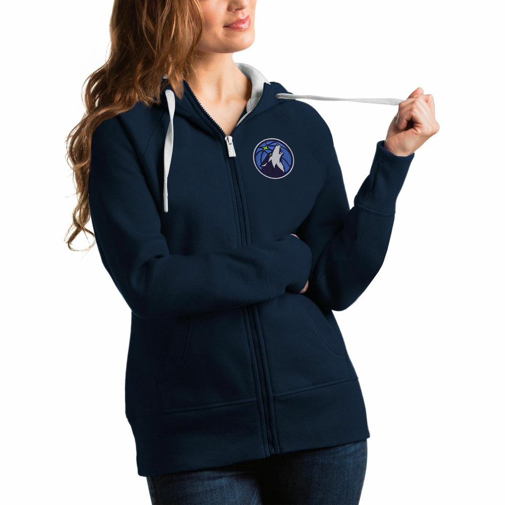 Minnesota Timberwolves Antigua Women's Victory Full-Zip Hoodie Navy - NBA