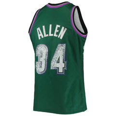 Ray Allen Milwaukee Bucks 1996/97 Hardwood Classics NBA 75th Anniversary Diamond Swingman Jersey Green - NBA