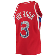 Allen Iverson Philadelphia 76ers 1996/97 Hardwood Classics NBA 75th Anniversary Diamond Swingman Jersey Red - NBA
