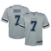 Trevon Diggs Dallas Cowboys Youth Inverted Game Jersey Silver | Nike for Sale