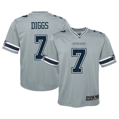 Trevon Diggs Dallas Cowboys Youth Inverted Game Jersey Silver | Nike for Sale
