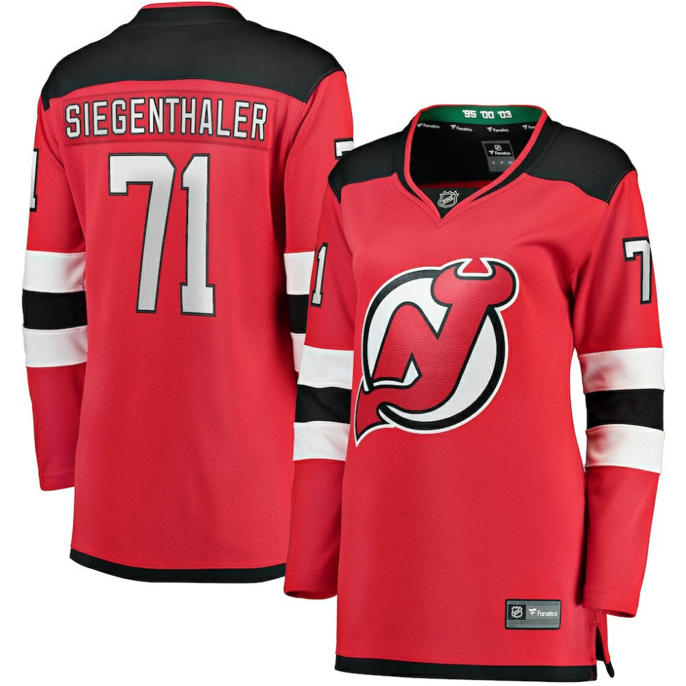 Jonas Siegenthaler New Jersey Devils Fanatics Women's Home Breakaway Player Jersey - Red - NHL