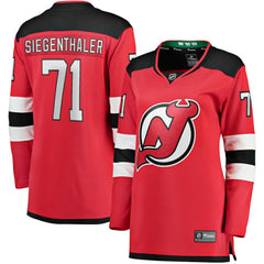 Jonas Siegenthaler New Jersey Devils Fanatics Women's Home Breakaway Player Jersey - Red - NHL