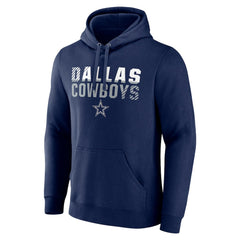 Dallas Cowboys Fade Out Fitted Pullover Hoodie Navy | NFL