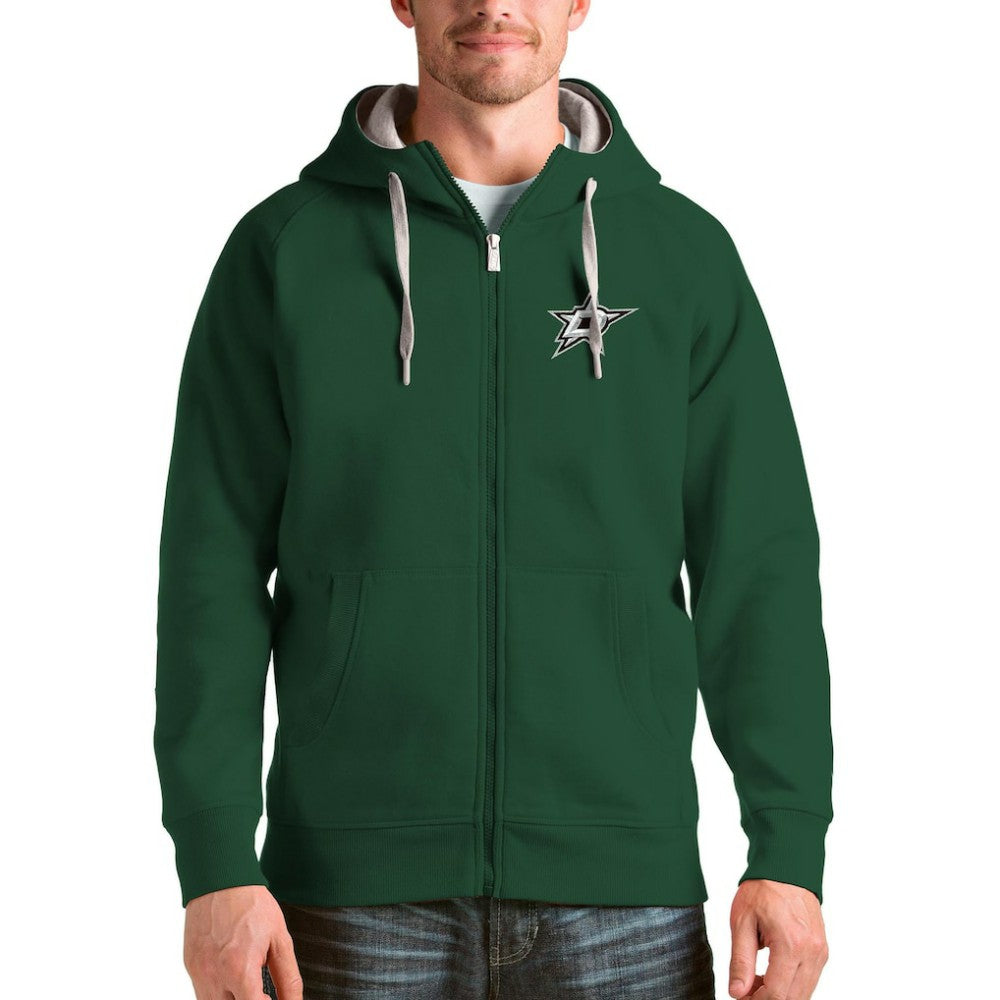 Dallas Stars Antigua Logo Victory Full-Zip Hoodie - Green - NHL