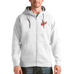 Detroit Red Wings Antigua Logo Victory Full-Zip Hoodie - White - NHL